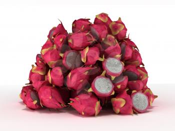 Royalty Free Clipart Image of a Pile of Dragon Fruit 