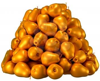 Royalty Free Clipart Image of a Pile of Golden Pears