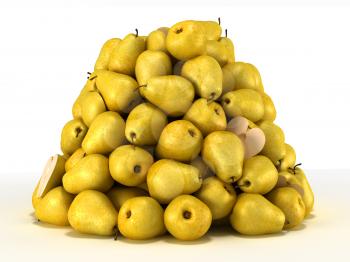 Royalty Free Clipart Image of a Pile of Pears