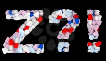 Royalty Free Clipart Image of a Pharmaceutical Font