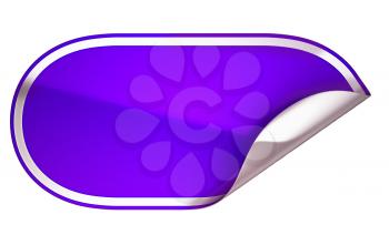 Royalty Free Clipart Image of a Bent Purple Sticker