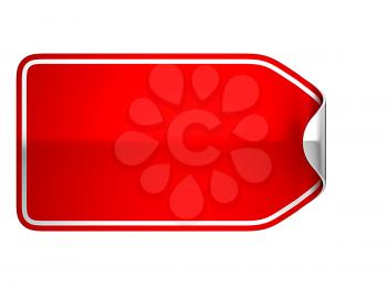 Royalty Free Clipart Image of a Bent Red Sticker