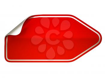 Royalty Free Clipart Image of a Bent Red Sticker