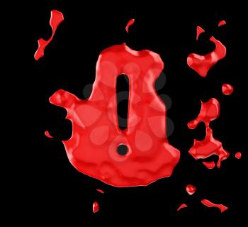 Royalty Free Clipart Image of an Exclamation Mark in Red Paint