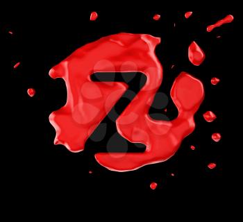 Royalty Free Clipart Image of the Letter Z in Red Paint