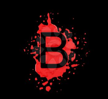 Royalty Free Clipart Image of the Letter B in Red Paint