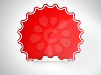 Royalty Free Clipart Image of a Red Bent Sticker