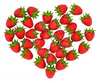 Royalty Free Clipart Image of Strawberries Forming a Heart