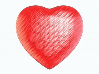 Royalty Free Clipart Image of a Red Wattled Fiber Heart