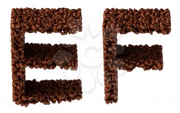 Royalty Free Clipart Image of Roasted Coffee Font E and F