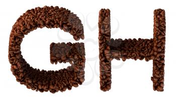 Royalty Free Clipart Image of Roasted Coffee Font G and H