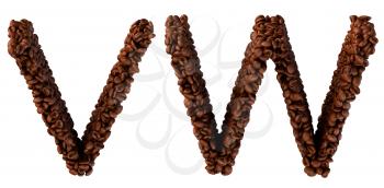 Royalty Free Clipart Image of Roasted Coffee Font V and W