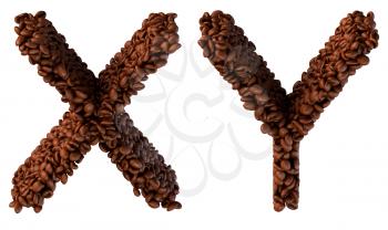 Royalty Free Clipart Image of Roasted Coffee Font X and Y