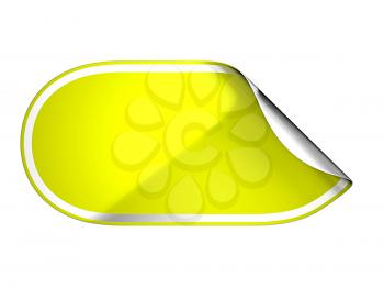Royalty Free Clipart Image of a Bent Yellow Sticker