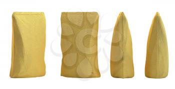 Royalty Free Clipart Image of Four Golden Packs for Coffee or Tea