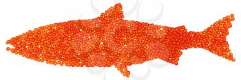 Royalty Free Clipart Image of a Caviar Shaped Salmon