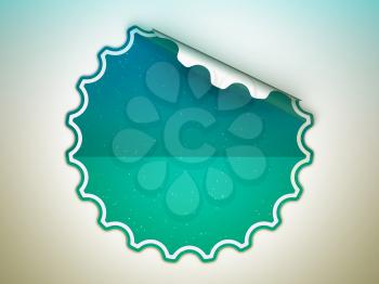 Royalty Free Clipart Image of a Sea-Green Sticker