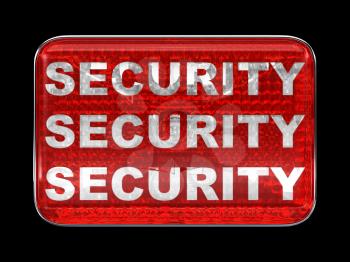 Royalty Free Clipart Image of a Security Red Button