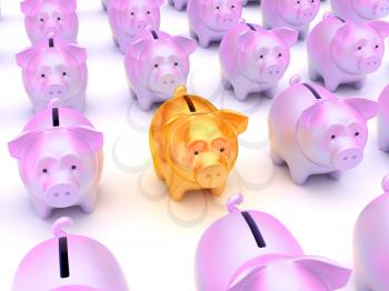 Royalty Free Clipart Image of Piggy Banks 