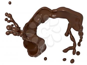 Royalty Free Clipart Image of Chocolate Liquid Splashing