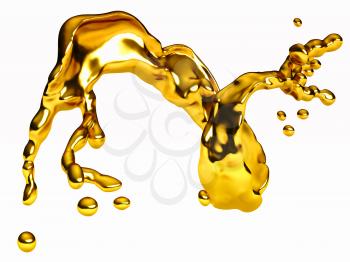 Royalty Free Clipart Image of a Splash of Gold Liquid