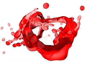 Royalty Free Clipart Image of a Splash of Red Wine