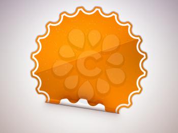 Royalty Free Clipart Image of an Orange Sticker