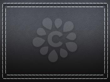 Royalty Free Clipart Image of a Black Stitched Leather Background