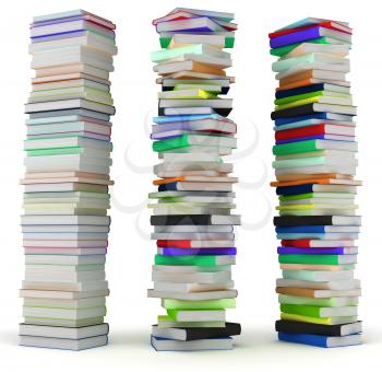 Royalty Free Clipart Image of Stacks of Books