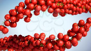 Royalty Free Clipart Image of a Cherry Tomato Background