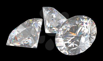 Royalty Free Clipart Image of Three Diamonds