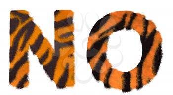 Royalty Free Clipart Image of Tiger Fell Font N and O