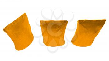 Royalty Free Clipart Image of Three Golden Packs for Coffee