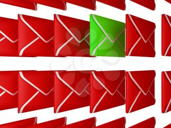 Royalty Free Clipart Image of a Bunch of Envelopes 