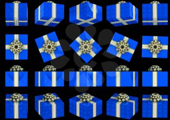 Royalty Free Clipart Image of Blue Presents