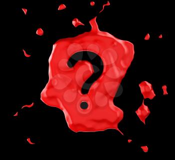 Royalty Free Clipart Image of an Question Mark in Red Paint