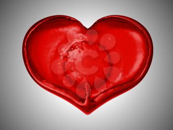 Royalty Free Clipart Image of a Liquid Heart