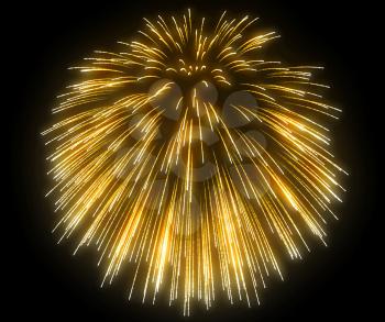 Royalty Free Clipart Image of Yellow Fireworks
