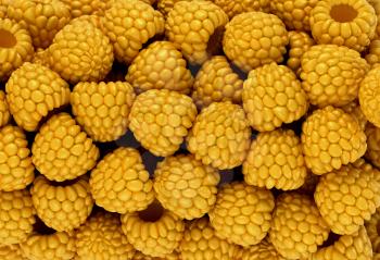 Royalty Free Clipart Image of Yellow Raspberries 