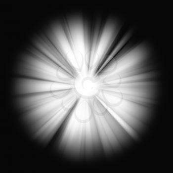 Abstract Beams of bright Light over black background 