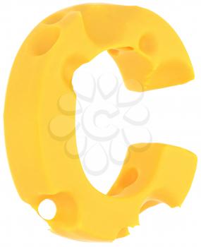 Cheeze font C letter isolated over white background