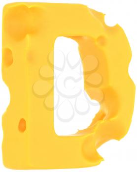 Cheeze font D letter isolated over white background