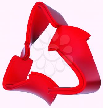 Ecological and recycling concept: red symbol isolated on white