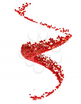 Fruit crop: Red cherry flow isolated on white background
