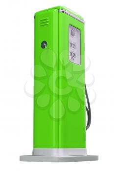 Green fuel pump isolated over white background