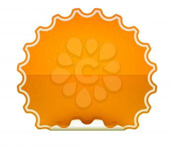 Orange spotted hamous sticker or label over white background