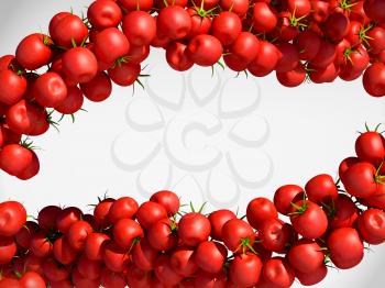 Tasty Tomatoes Cherry flows over grey background