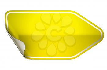 Yellow hamous sticker or label over white background