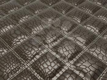 Alligator skin with stitched rectangles. Useful as background