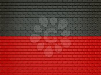 Black and red Leather stitched background with scales texture. useful for fashion and business